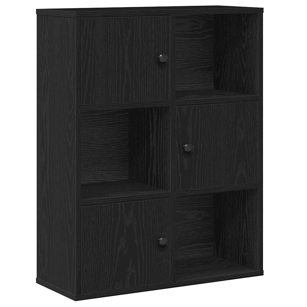 Könyvespolc fekete tölgy 60x24x76,5 cm Gépesített fa