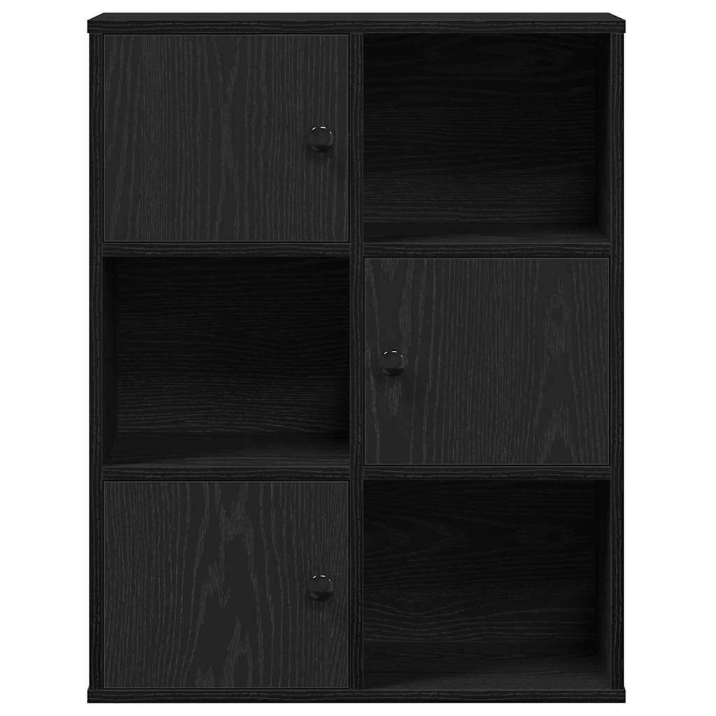 Könyvespolc fekete tölgy 60x24x76,5 cm Gépesített fa