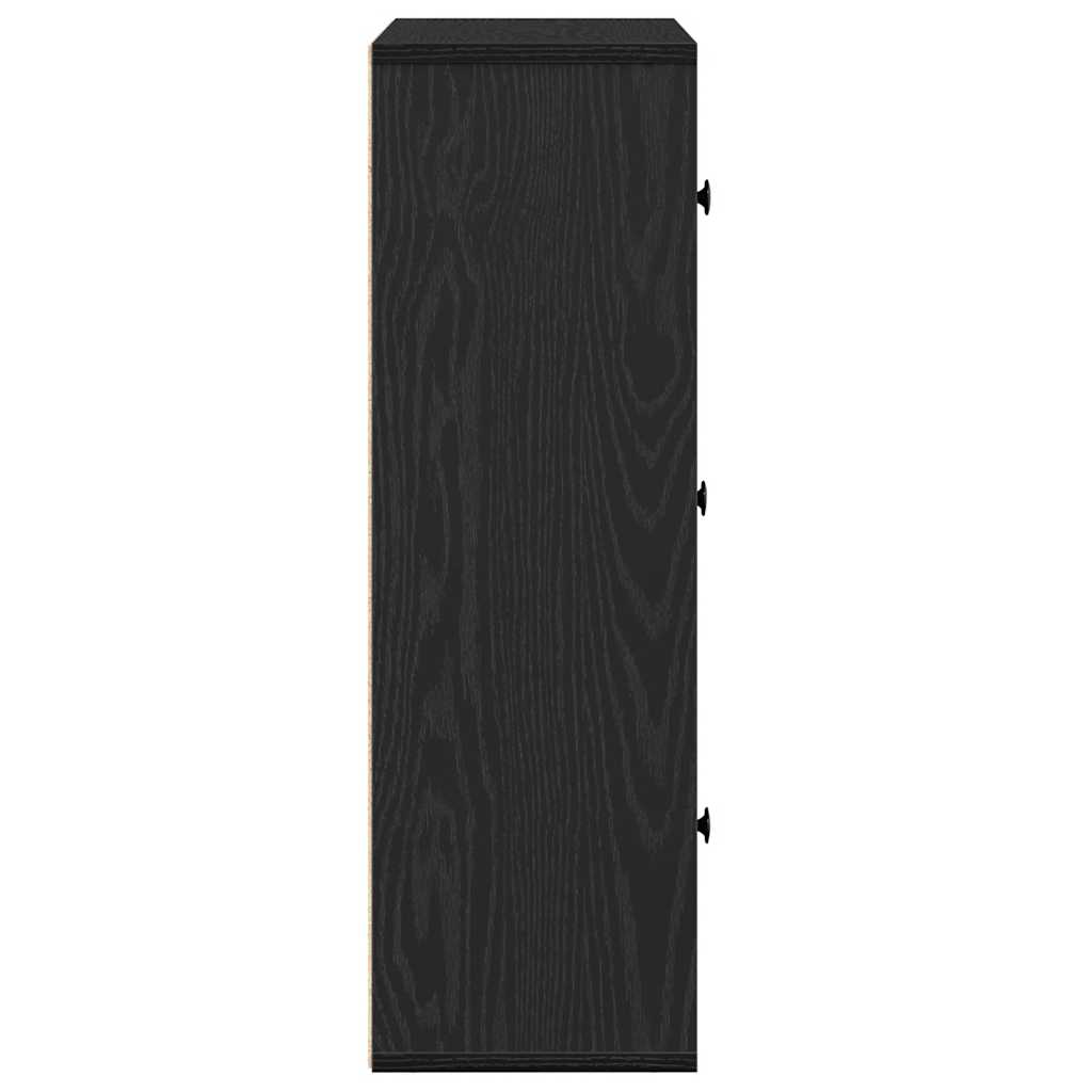 Könyvespolc fekete tölgy 60x24x76,5 cm Gépesített fa