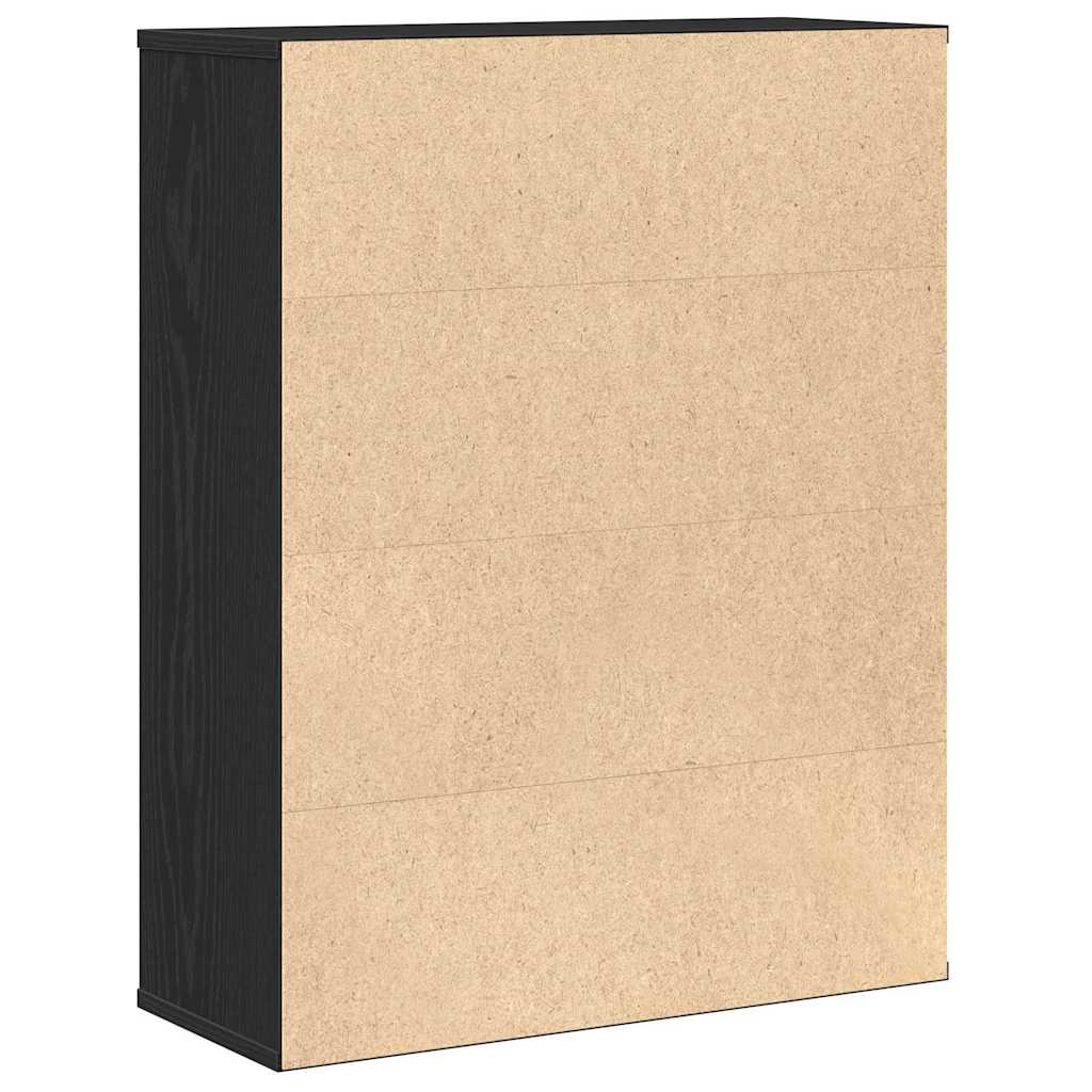 Könyvespolc fekete tölgy 60x24x76,5 cm Gépesített fa