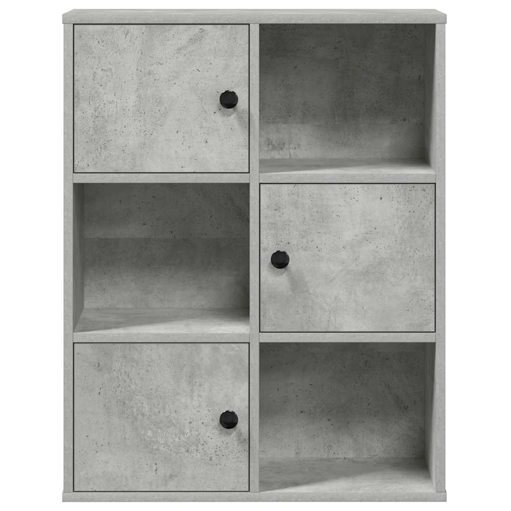 betonszürke szerelt fa könyvespolc 60x24x76,5 cm