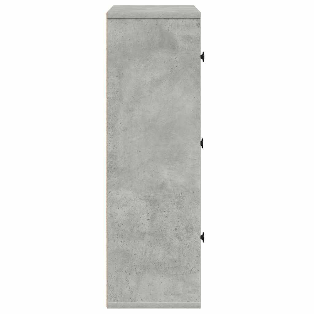 betonszürke szerelt fa könyvespolc 60x24x76,5 cm