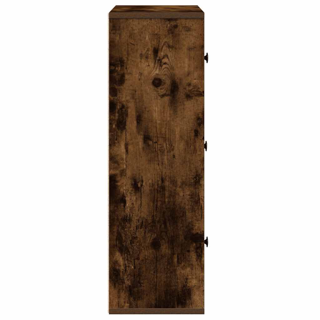 füstös tölgy színű szerelt fa könyvszekrény 60x24x76,5 cm