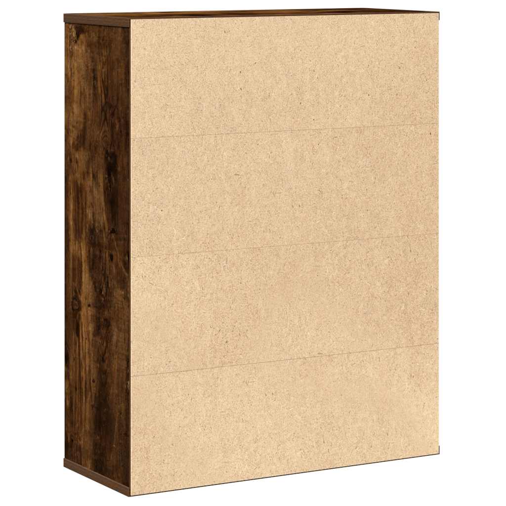 füstös tölgy színű szerelt fa könyvszekrény 60x24x76,5 cm