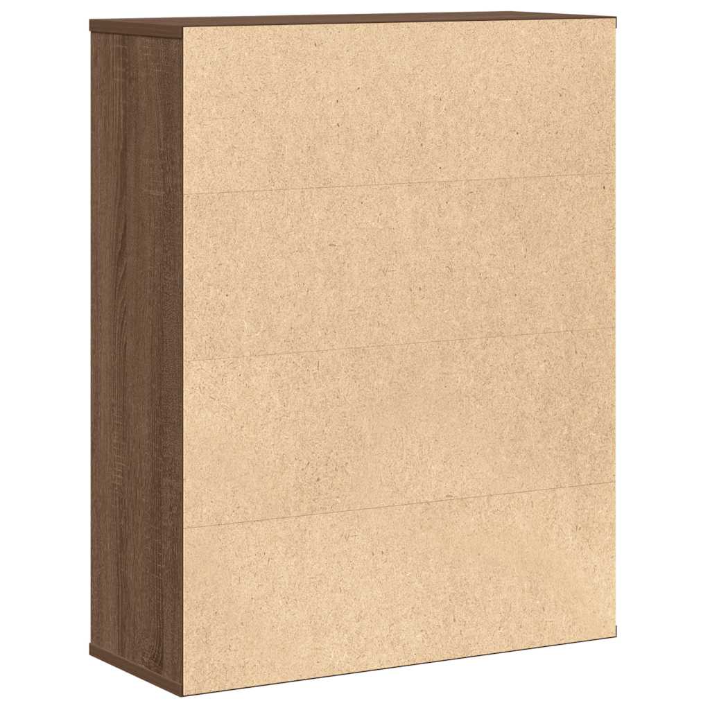 barna tölgy színű szerelt fa könyvszekrény 60x24x76,5 cm