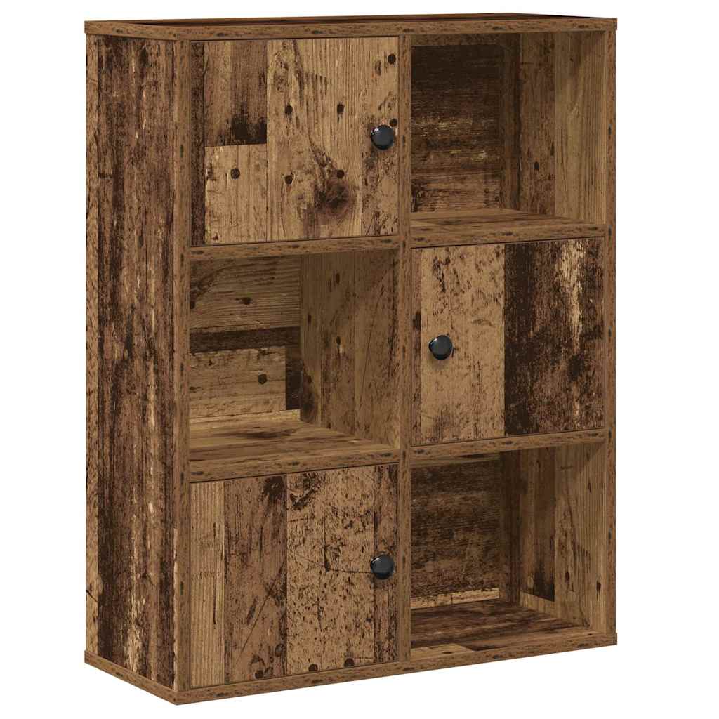 antik fa színű szerelt fa könyvespolc 60x24x76,5 cm