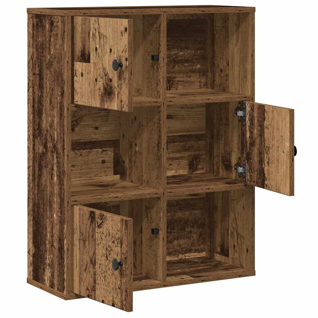 antik fa színű szerelt fa könyvespolc 60x24x76,5 cm