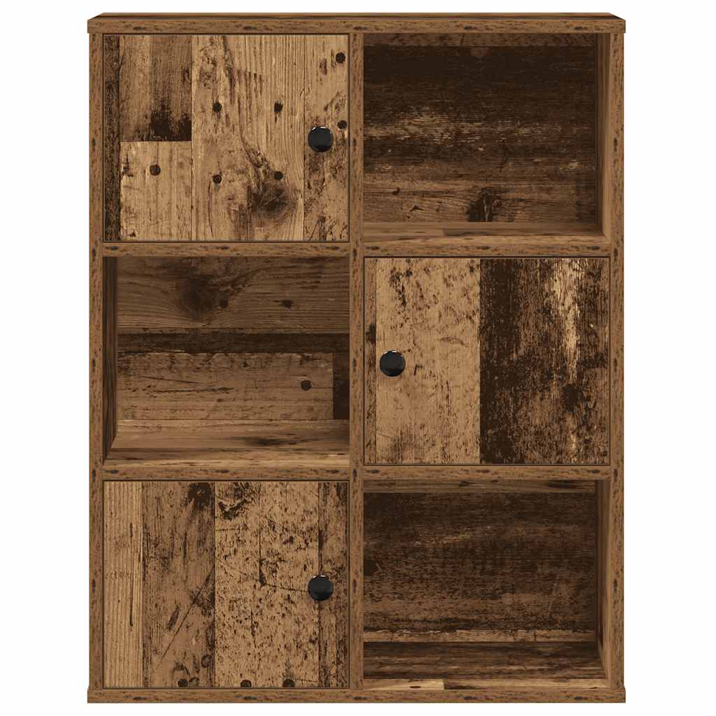 antik fa színű szerelt fa könyvespolc 60x24x76,5 cm