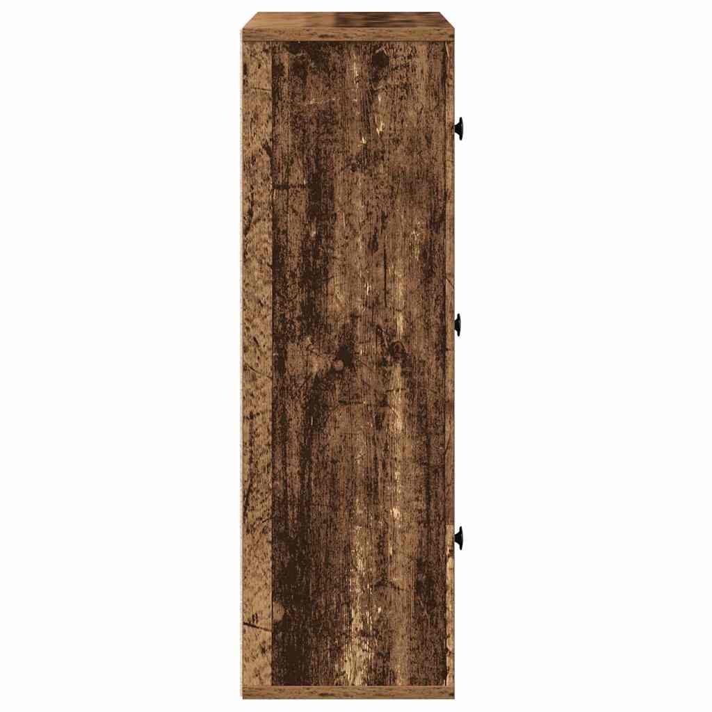 antik fa színű szerelt fa könyvespolc 60x24x76,5 cm