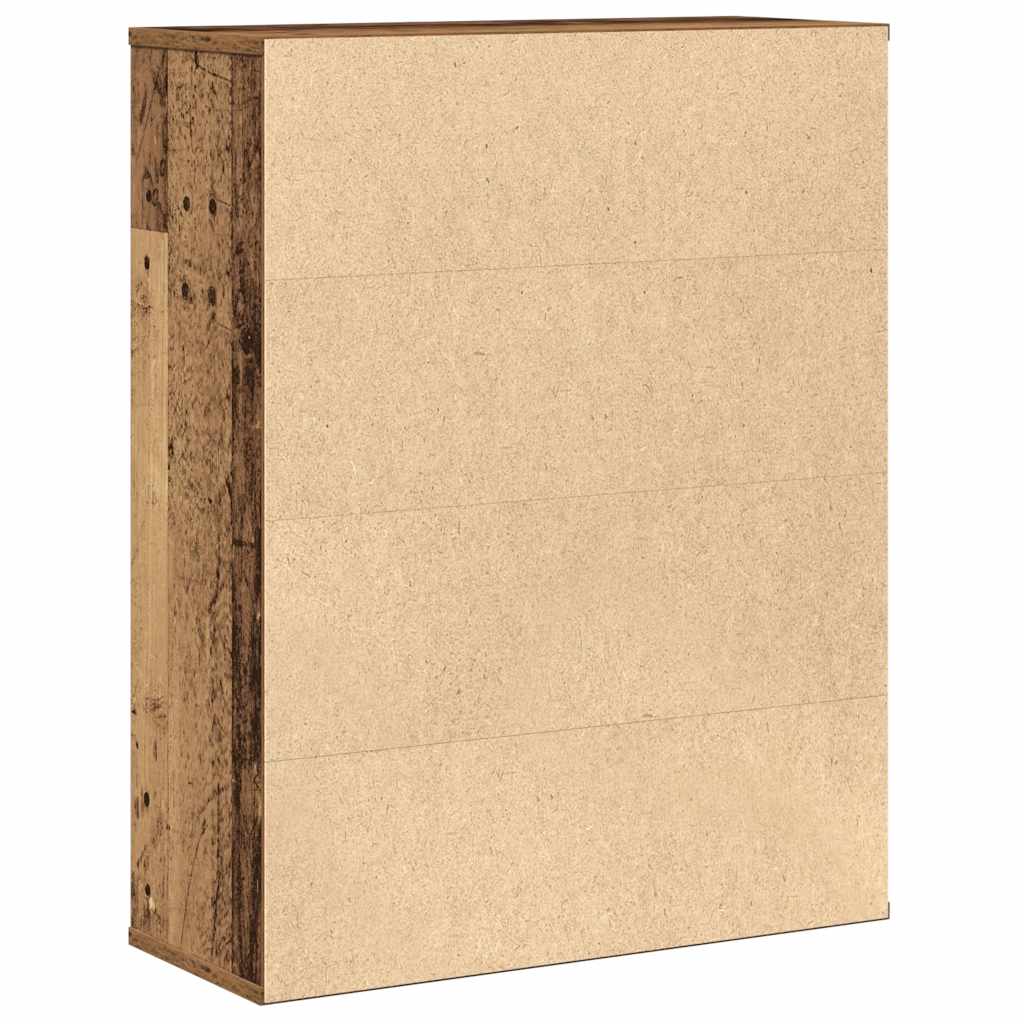 antik fa színű szerelt fa könyvespolc 60x24x76,5 cm