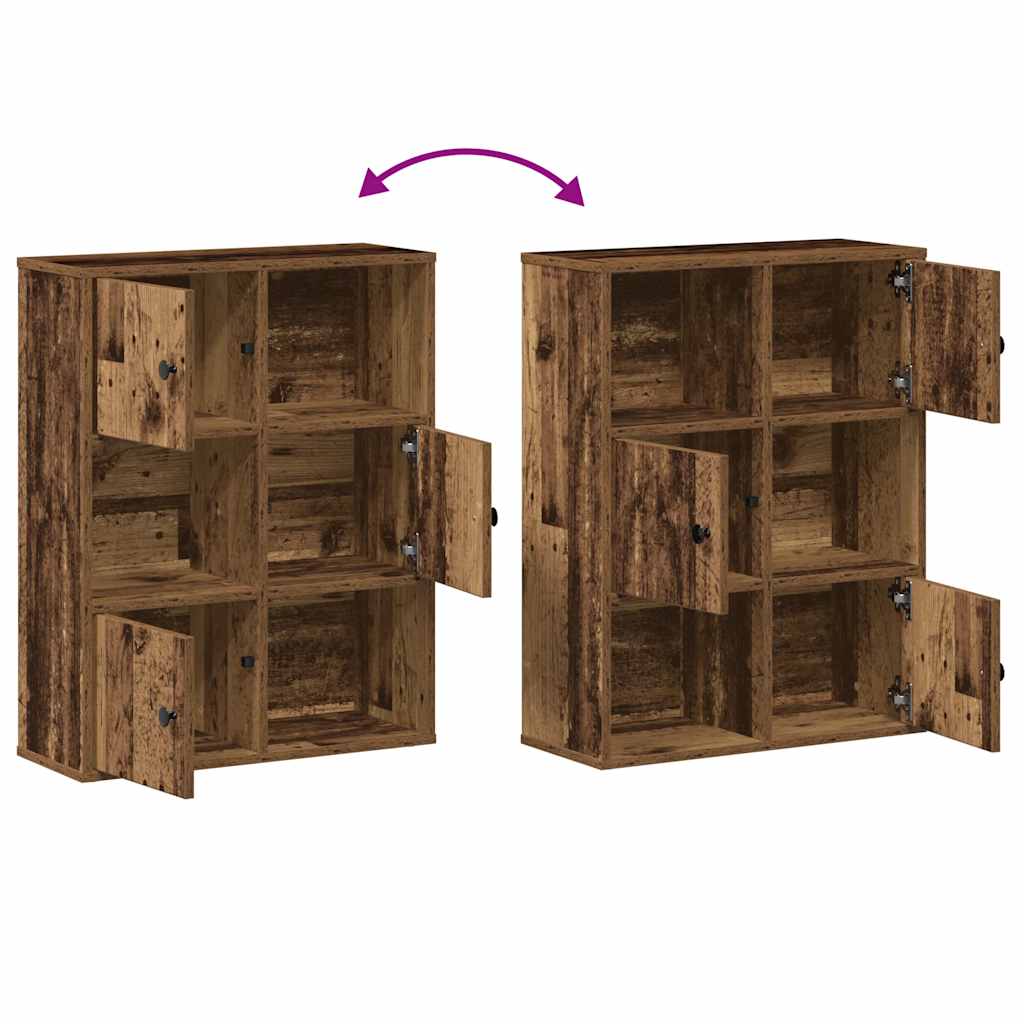 antik fa színű szerelt fa könyvespolc 60x24x76,5 cm