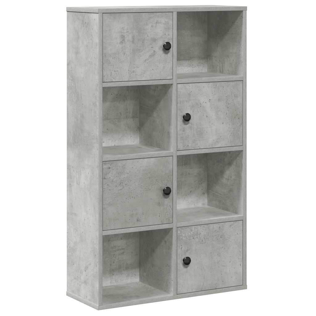 betonszürke szerelt fa könyvespolc 60x24x101,5 cm