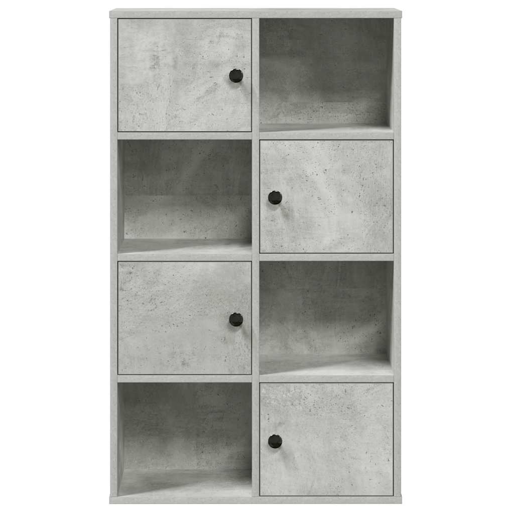 betonszürke szerelt fa könyvespolc 60x24x101,5 cm