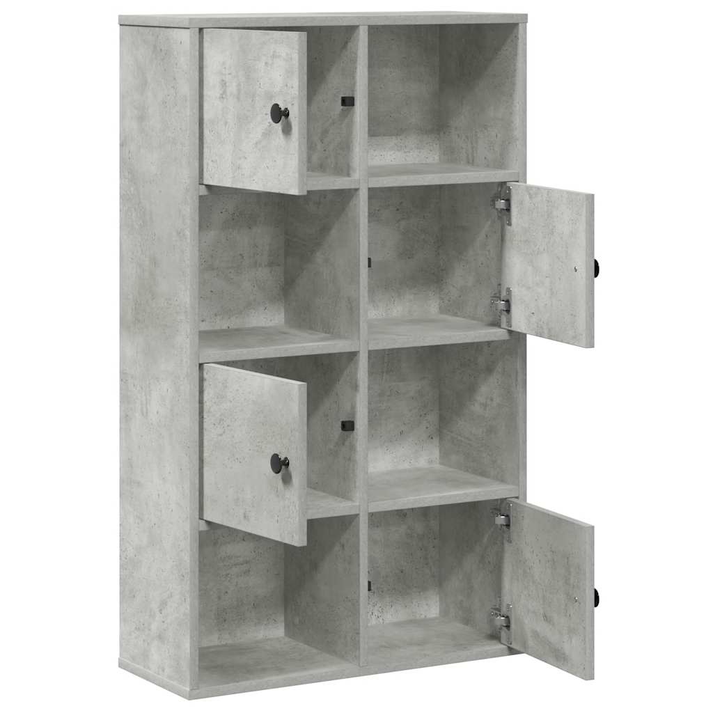 betonszürke szerelt fa könyvespolc 60x24x101,5 cm