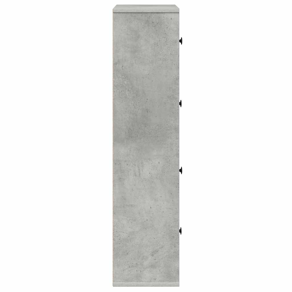 betonszürke szerelt fa könyvespolc 60x24x101,5 cm