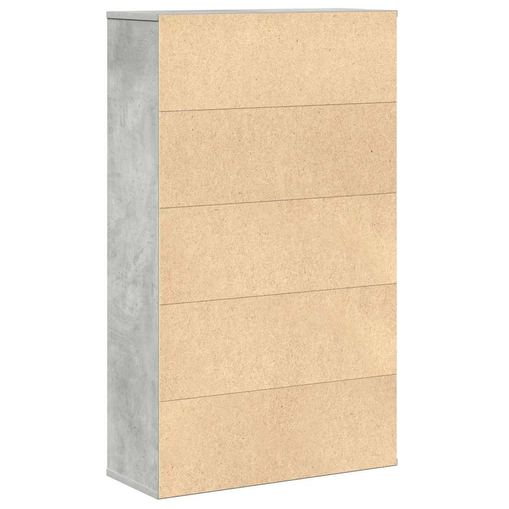 betonszürke szerelt fa könyvespolc 60x24x101,5 cm