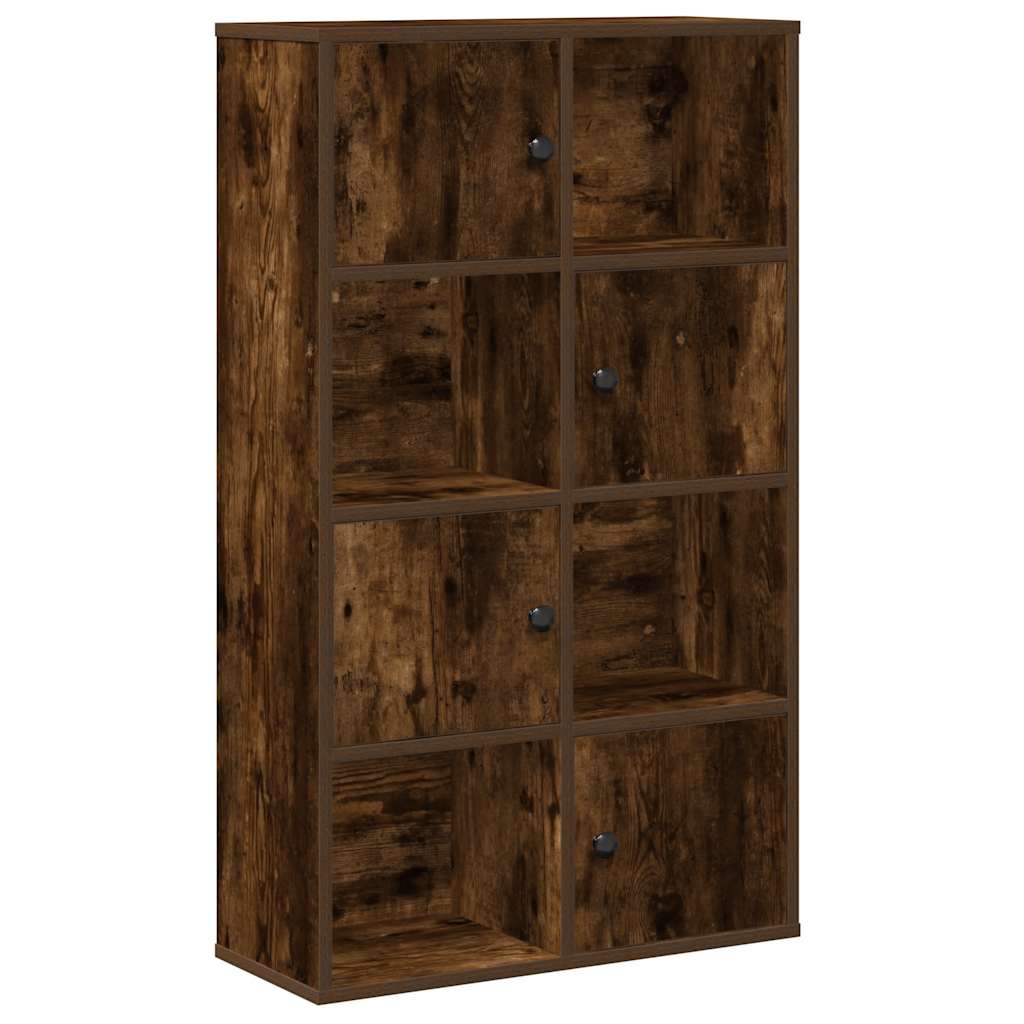 füstös tölgy színű szerelt fa könyvszekrény 60x24x101,5 cm
