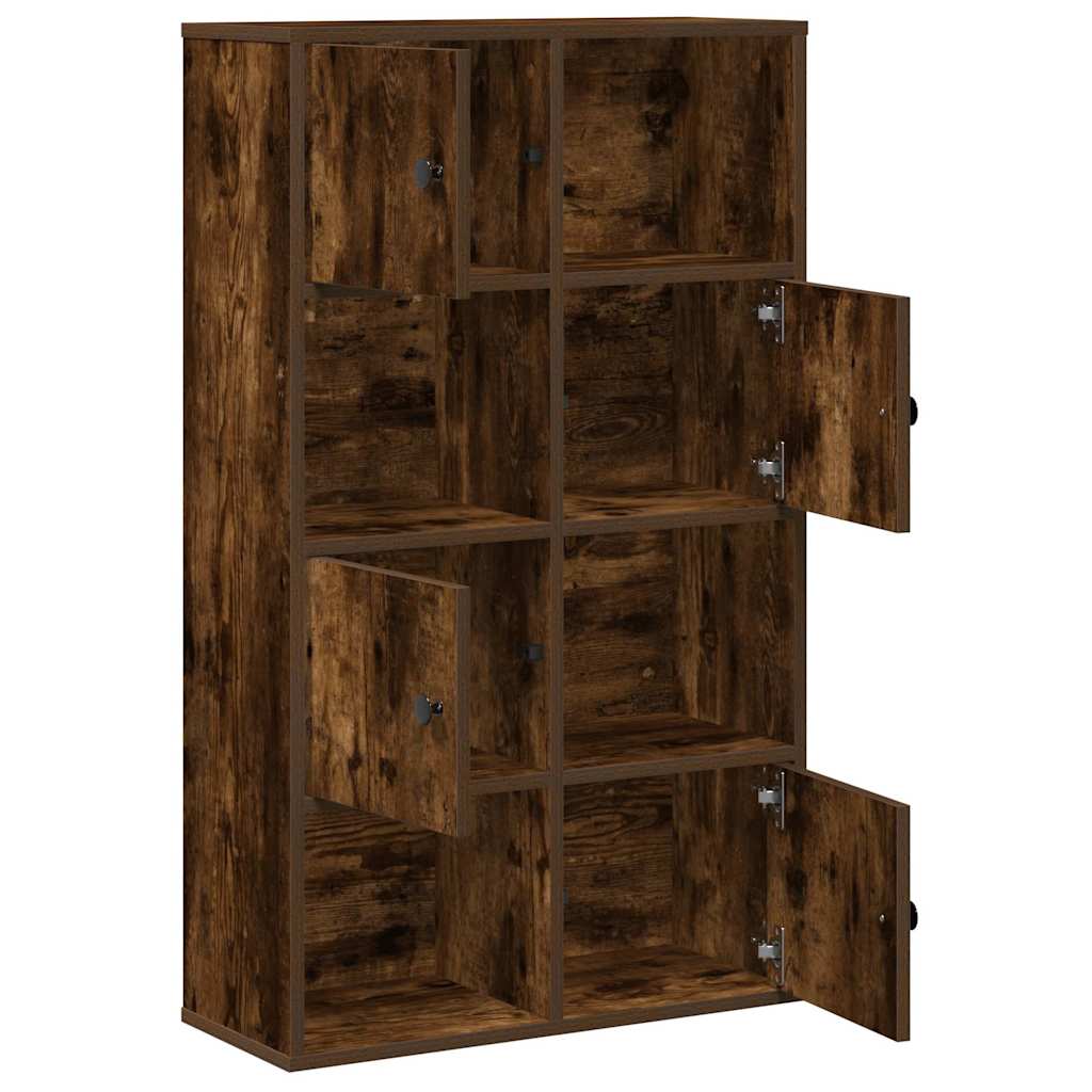 füstös tölgy színű szerelt fa könyvszekrény 60x24x101,5 cm
