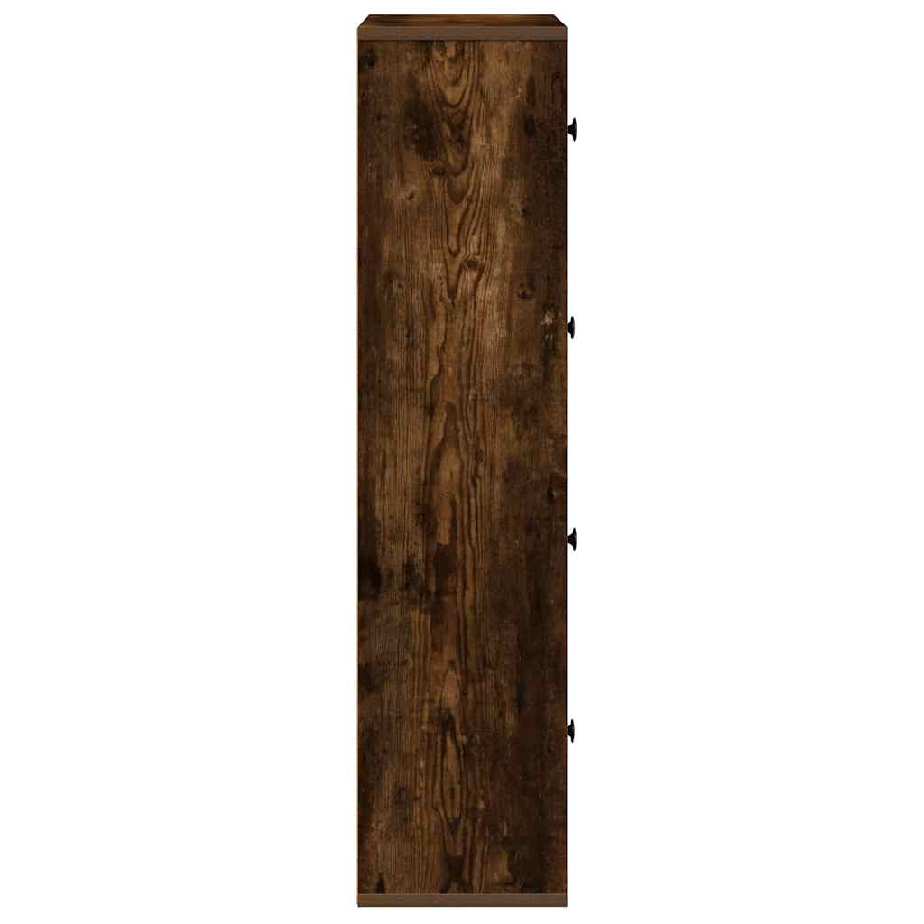 füstös tölgy színű szerelt fa könyvszekrény 60x24x101,5 cm