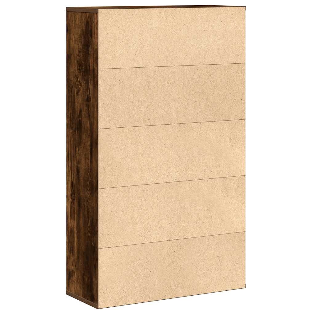 füstös tölgy színű szerelt fa könyvszekrény 60x24x101,5 cm