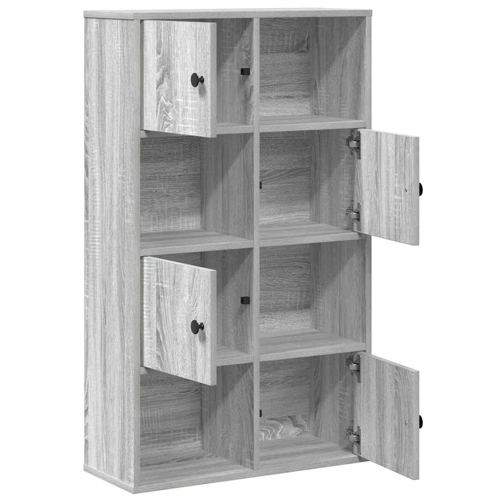 szürke sonoma színű szerelt fa könyvespolc 60x24x101,5 cm