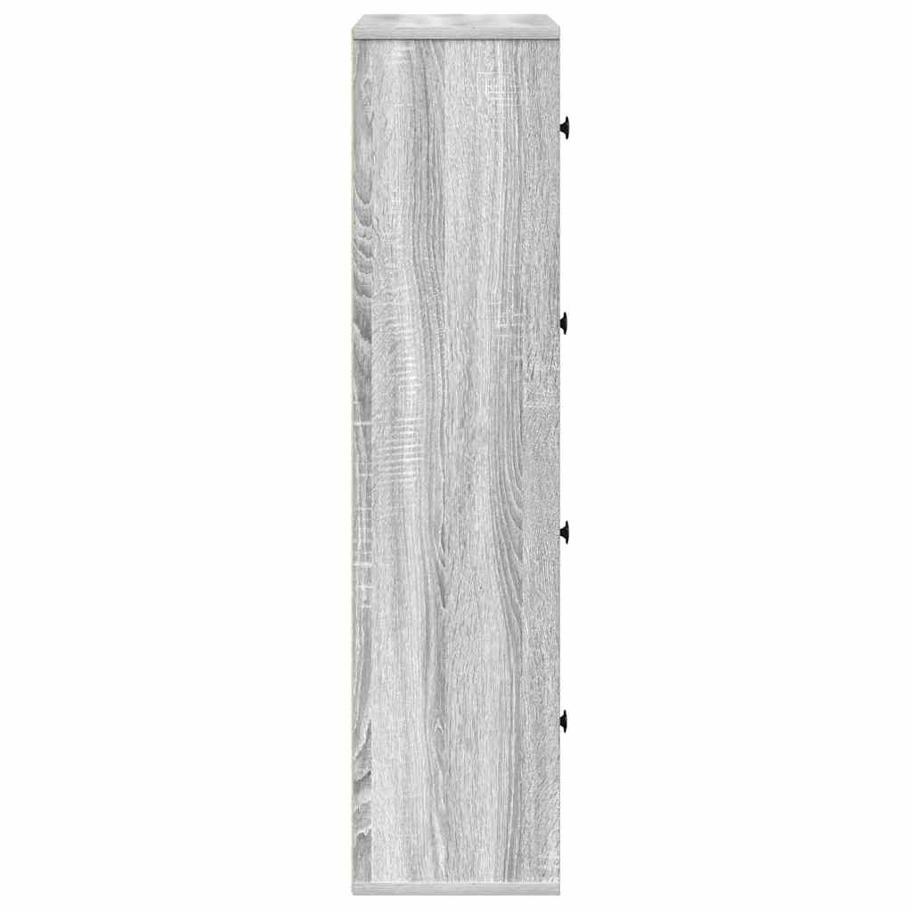 szürke sonoma színű szerelt fa könyvespolc 60x24x101,5 cm