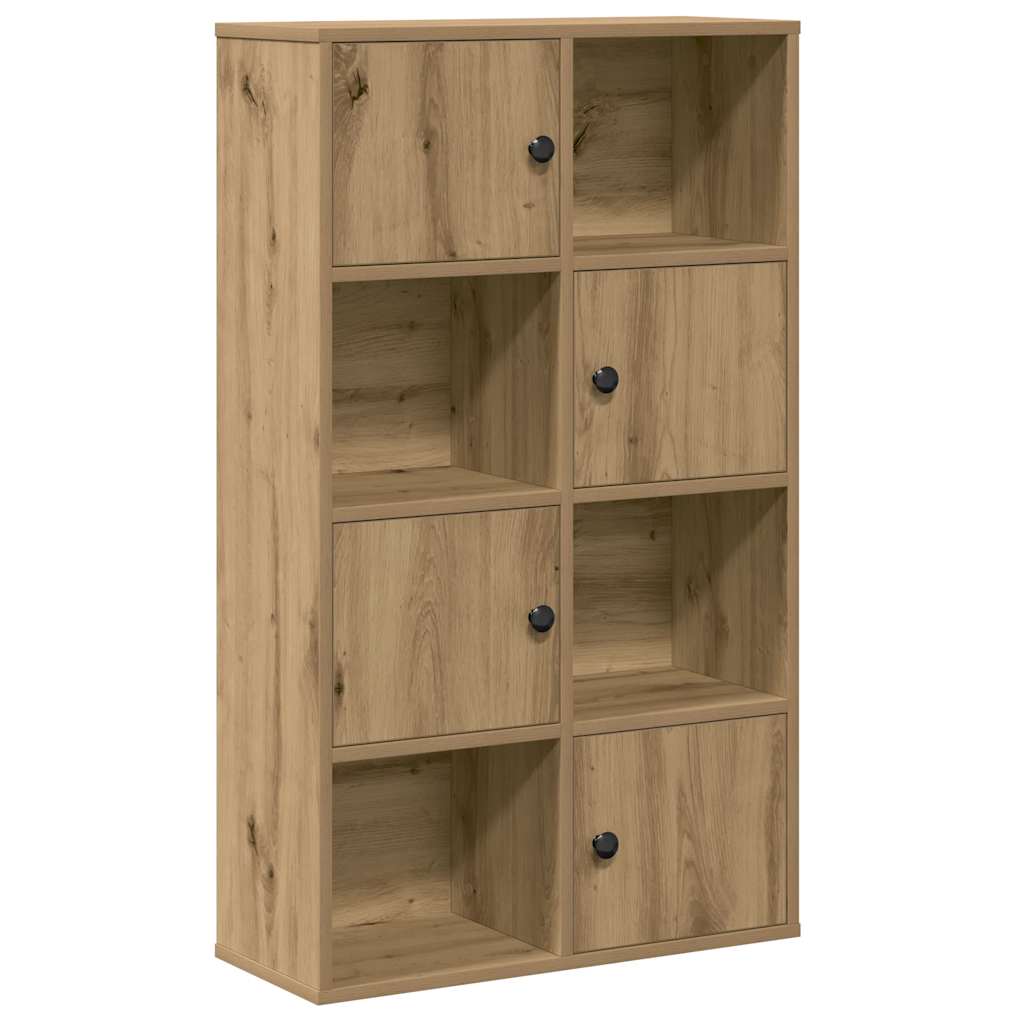 kézműves tölgy színű szerelt fa könyvespolc 60x24x101,5 cm