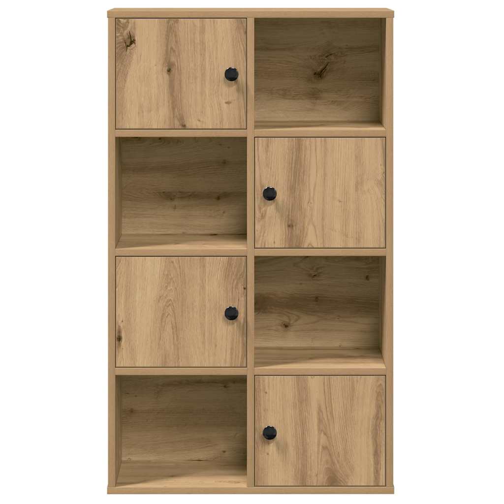kézműves tölgy színű szerelt fa könyvespolc 60x24x101,5 cm