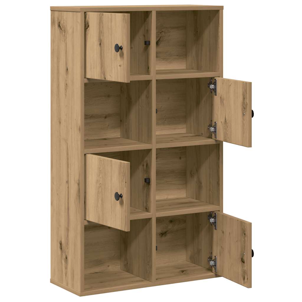 kézműves tölgy színű szerelt fa könyvespolc 60x24x101,5 cm