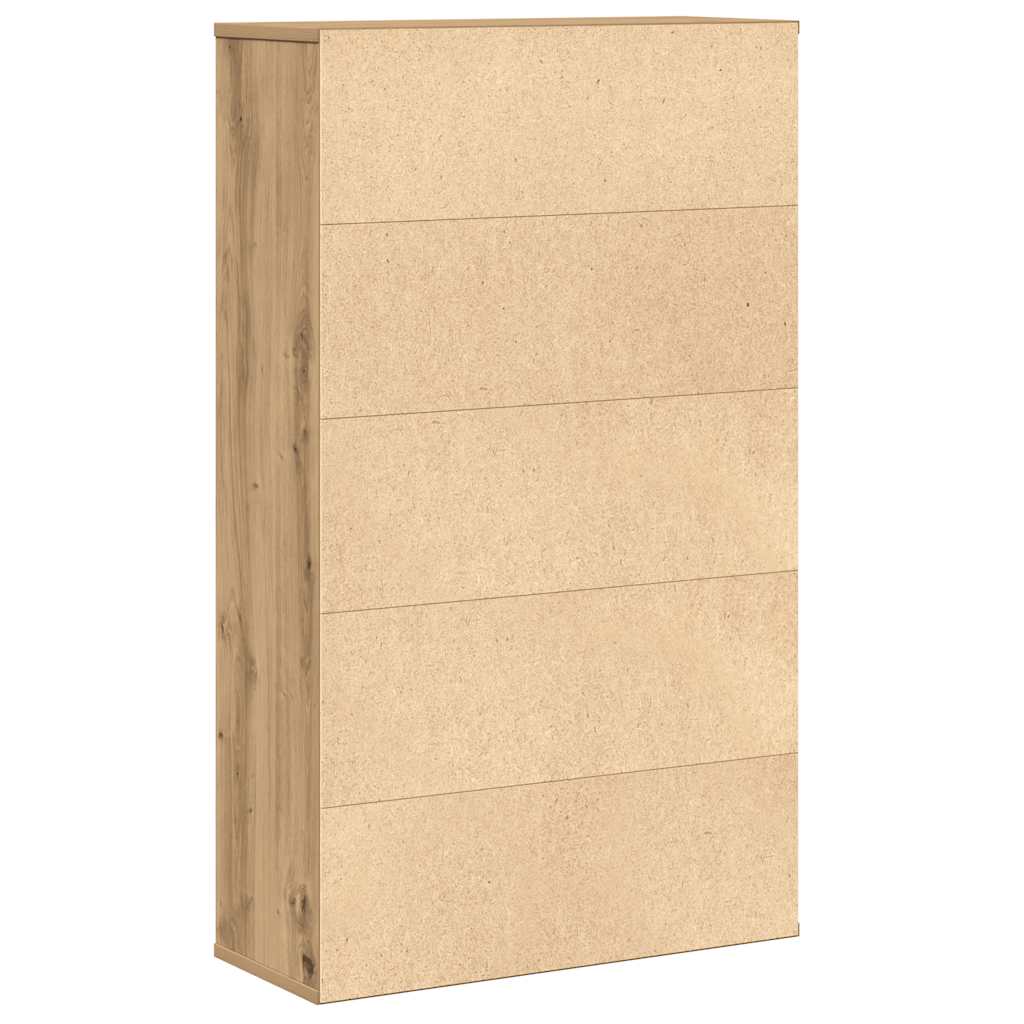 kézműves tölgy színű szerelt fa könyvespolc 60x24x101,5 cm