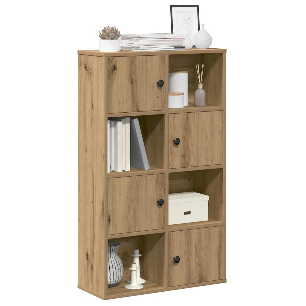 kézműves tölgy színű szerelt fa könyvespolc 60x24x101,5 cm