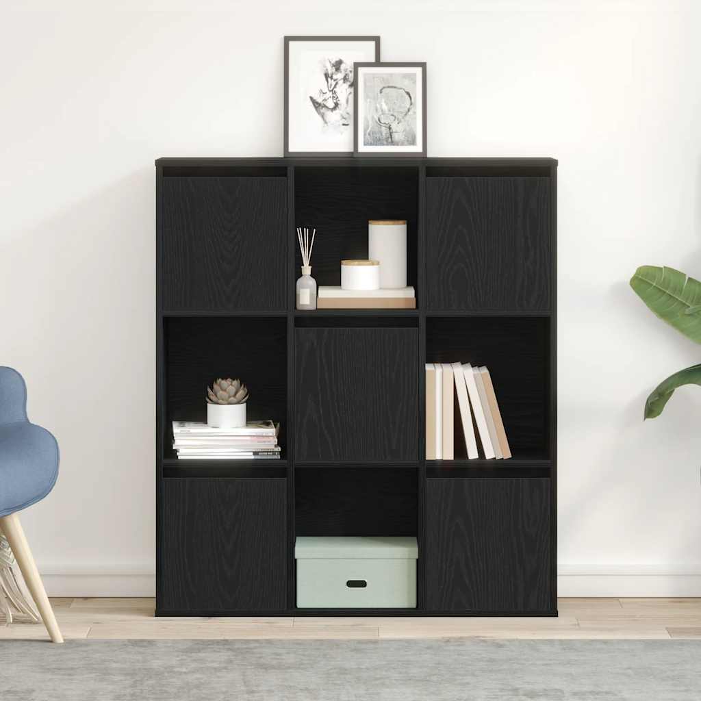Könyvespolc fekete tölgy 89x24x101,5 cm Gépesített fa