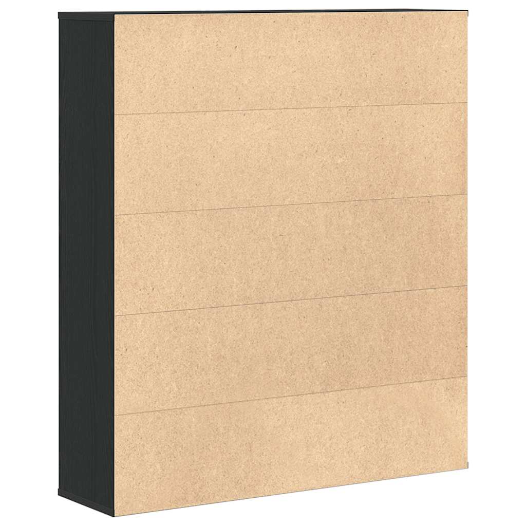 Könyvespolc fekete tölgy 89x24x101,5 cm Gépesített fa