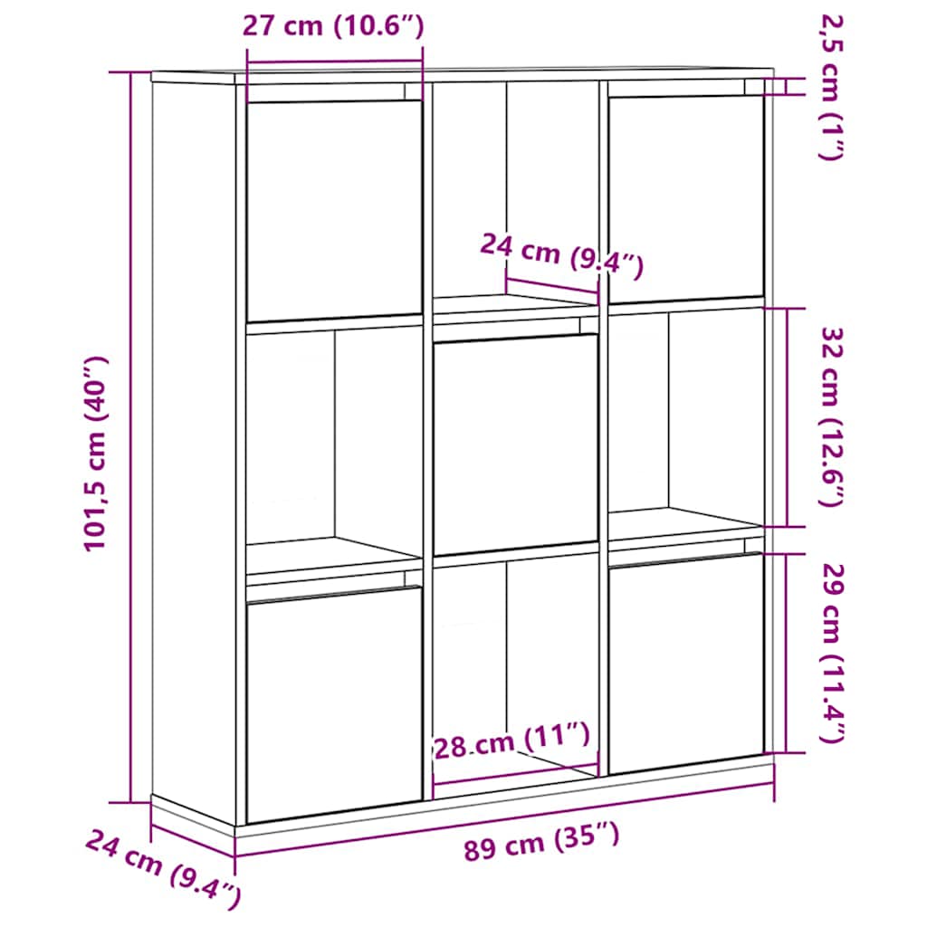 Könyvespolc fekete tölgy 89x24x101,5 cm Gépesített fa
