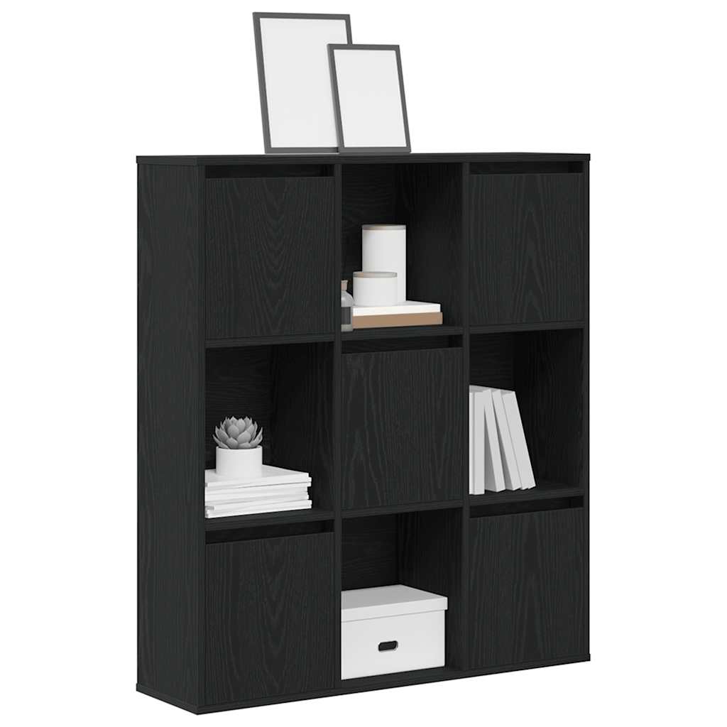 Könyvespolc fekete tölgy 89x24x101,5 cm Gépesített fa
