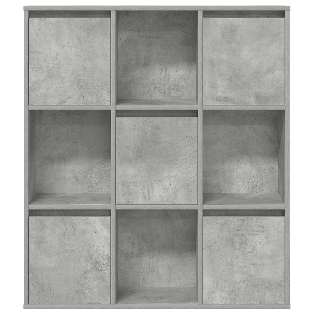 betonszürke szerelt fa könyvespolc 89x24x101,5 cm