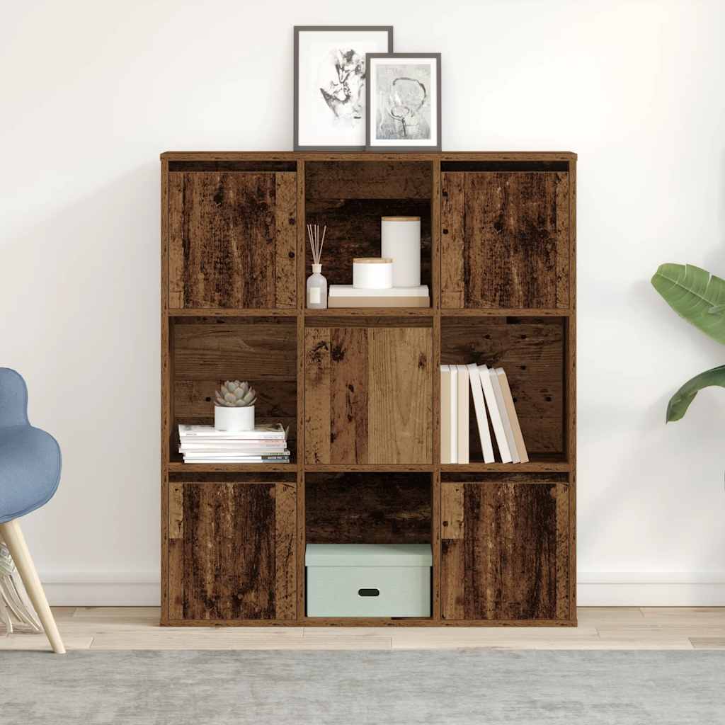 antik fa színű szerelt fa könyvespolc 89x24x101,5 cm