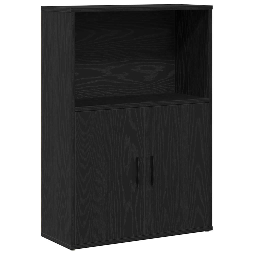Könyvespolc fekete tölgy 60x24x85 cm Gépesített fa