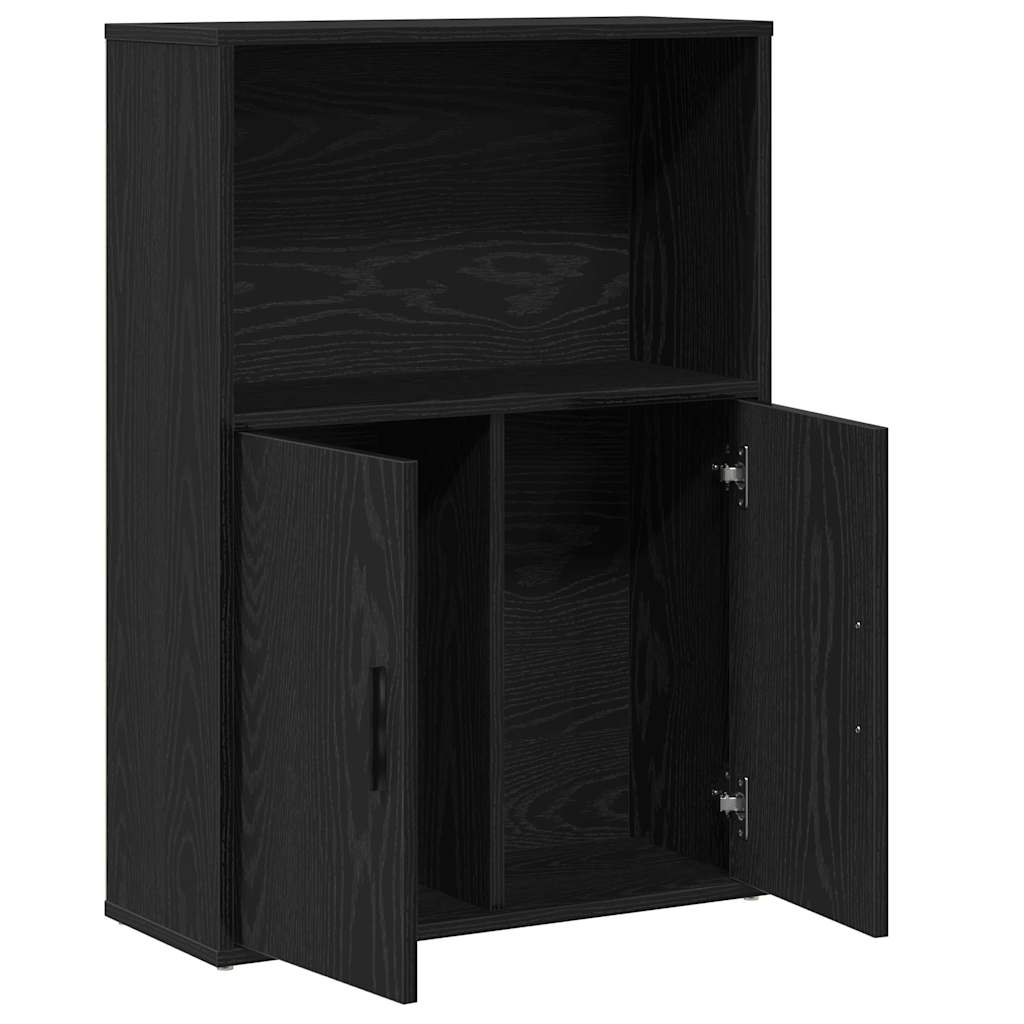 Könyvespolc fekete tölgy 60x24x85 cm Gépesített fa