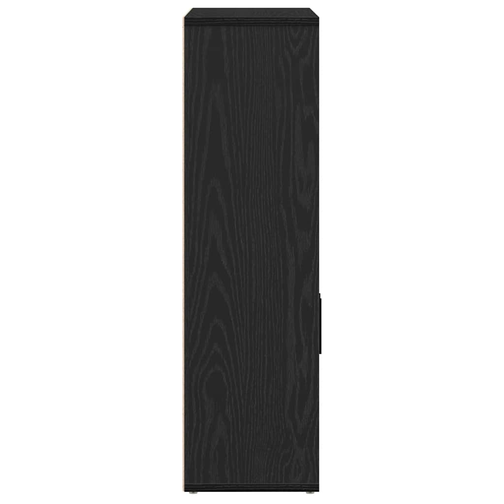 Könyvespolc fekete tölgy 60x24x85 cm Gépesített fa