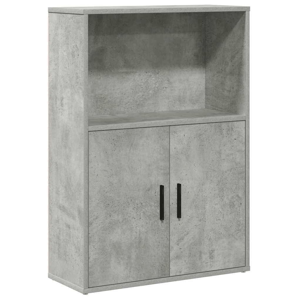 betonszürke szerelt fa könyvespolc 60x24x85 cm