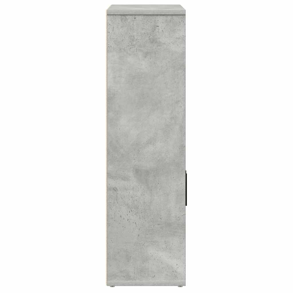 betonszürke szerelt fa könyvespolc 60x24x85 cm