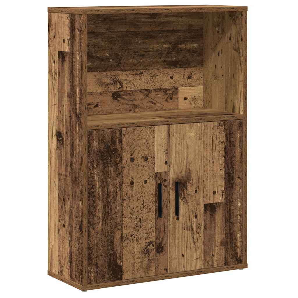 antik fa színű szerelt fa könyvespolc 60x24x85 cm