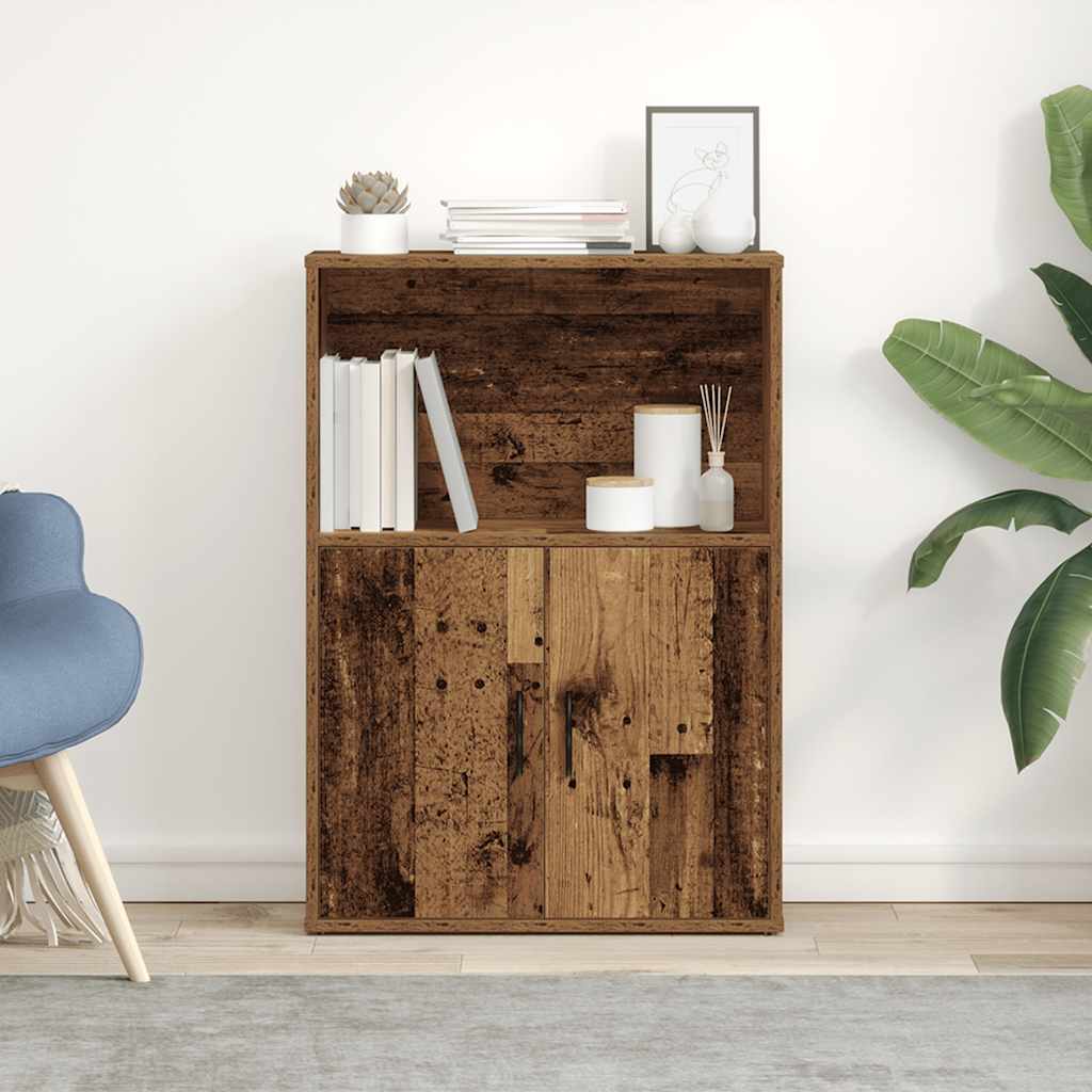 antik fa színű szerelt fa könyvespolc 60x24x85 cm