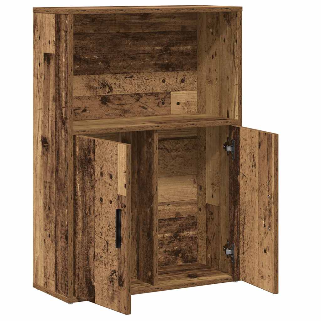 antik fa színű szerelt fa könyvespolc 60x24x85 cm