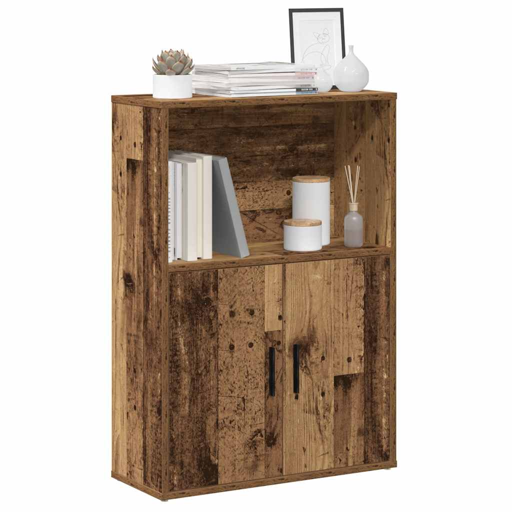 antik fa színű szerelt fa könyvespolc 60x24x85 cm