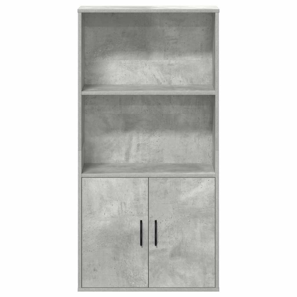 betonszürke szerelt fa könyvespolc 60x24x120 cm