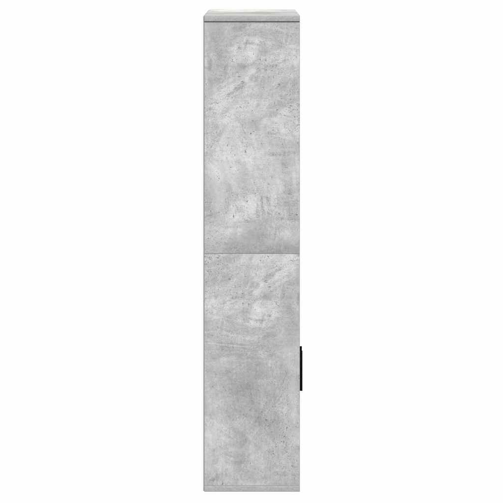 betonszürke szerelt fa könyvespolc 60x24x120 cm