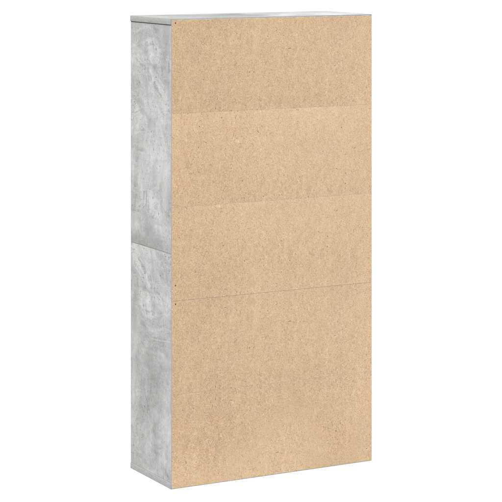 betonszürke szerelt fa könyvespolc 60x24x120 cm