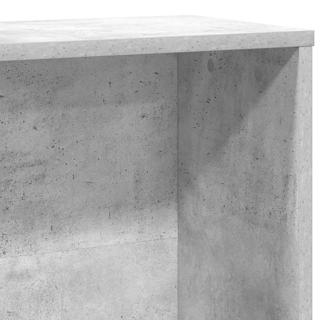 betonszürke szerelt fa könyvespolc 60x24x120 cm